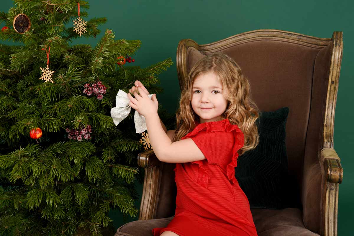 Weihnachts-Fotoshooting-in-einer-schoenen-Dekoration-mit-kleinem-Weihnachtsbaum