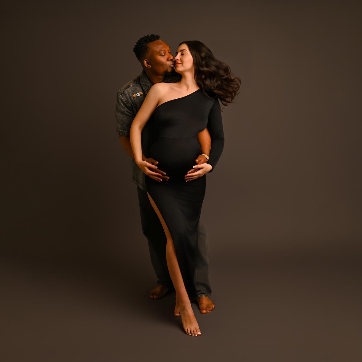babybauch fotoshooting muenchen mit Partner